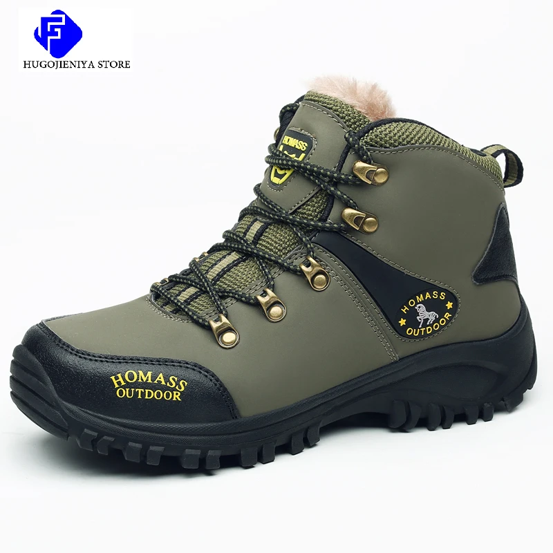 

New Men Boots Winter With Plush Warm Snow Boots Casual Men Winter Boots Work Shoes Men Footwear Fashion Ankle Boots Big Size