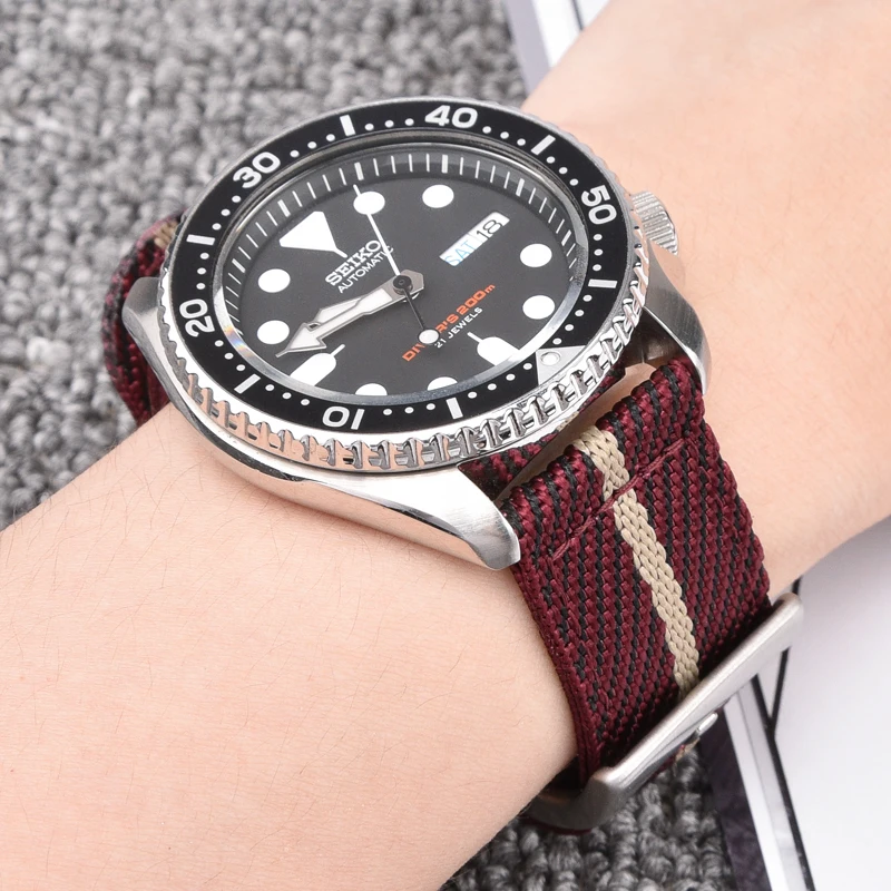 BEAFIRY Twill Nylon Watch Band 18mm 20mm 22mm 24mm Quick release Watch Straps Watchbands fit huawei samsung seiko black blue red