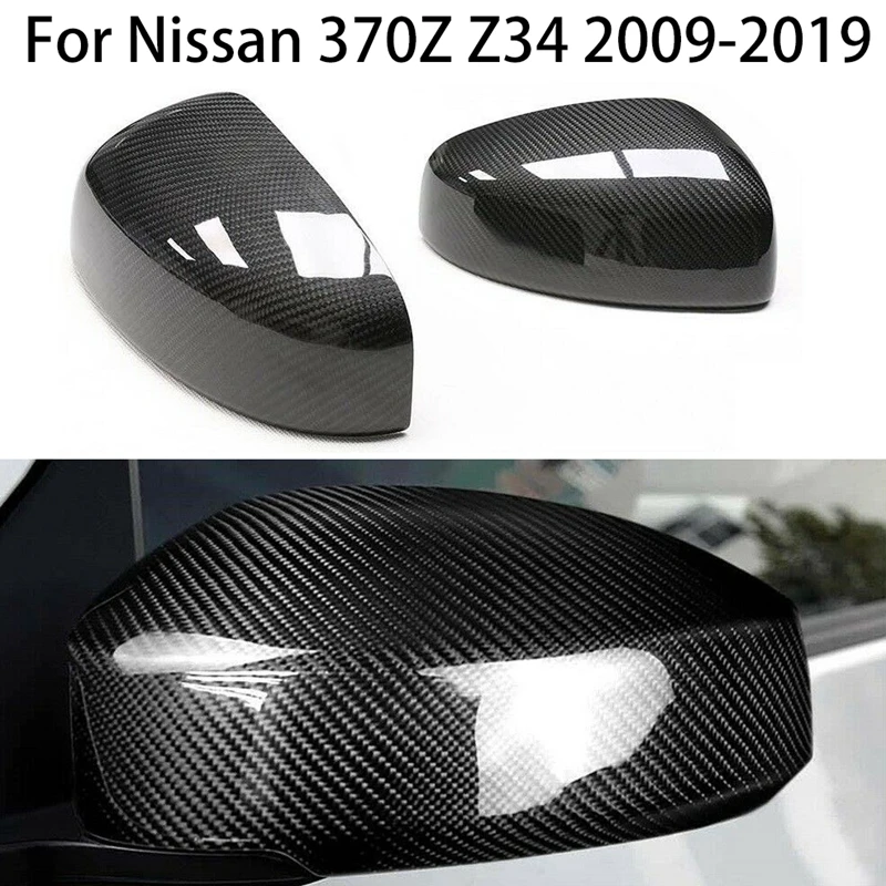 

Для Nissan 370Z Z34 2009-2019 задняя крышка зеркала заднего вида из настоящего углеродного волокна