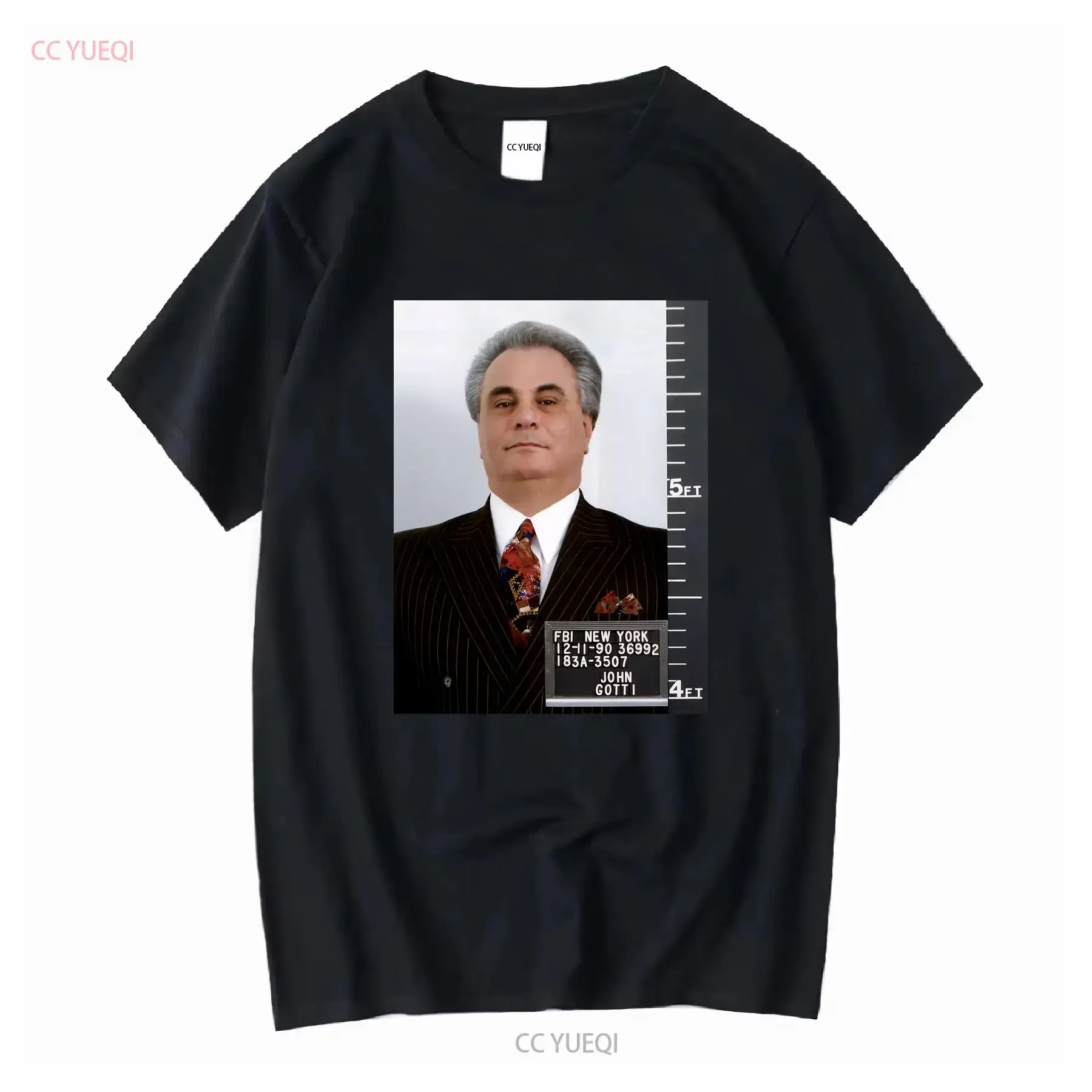 Фото Футболка John Gotti Mugshot с графическим рисунком мафии, гангстерская футболка, уличная одежда для него, винтажная стильная мужская повседневная мода №1