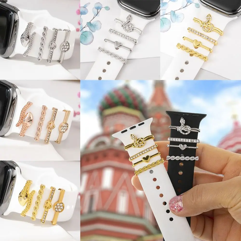 

Металлический ремешок для часов с орнаментом, новый браслет с бриллиантами, декоративный ремешок для часов, подвески, аксессуары для ремешка