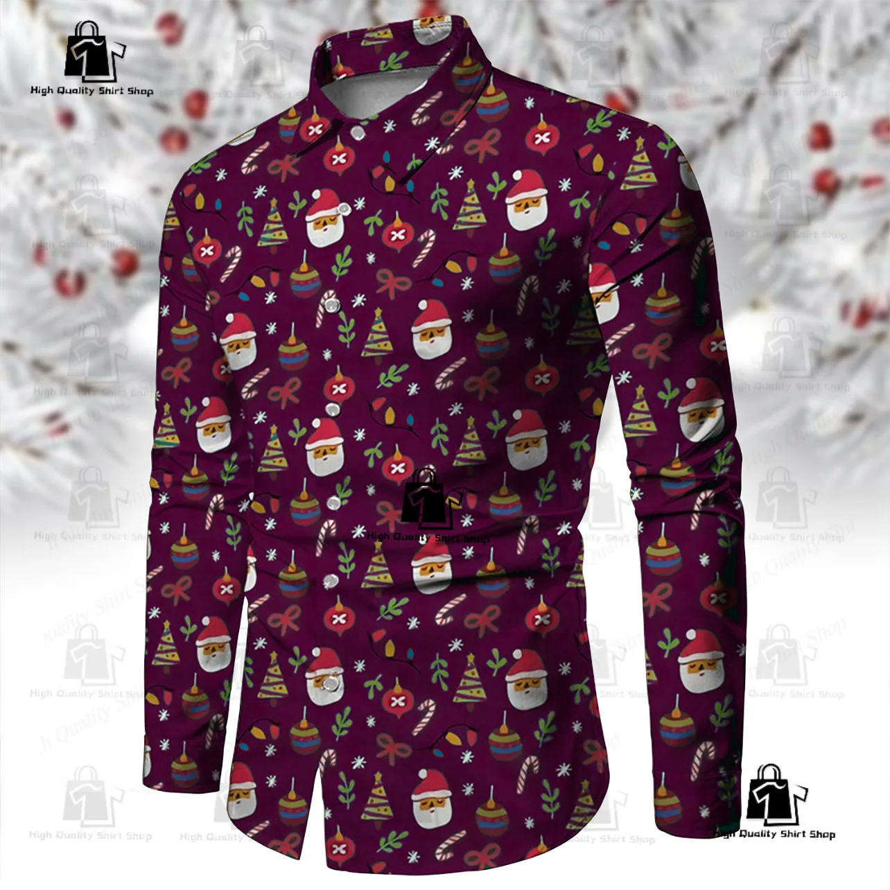 Многоцветная рождественская рубашка из бамбукового волокна