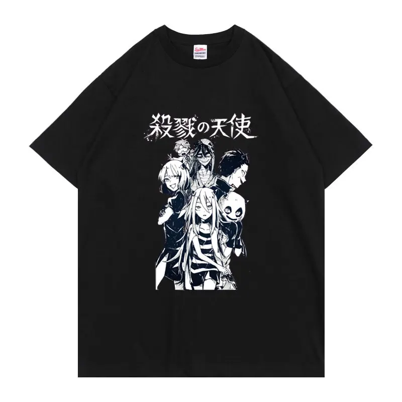 Винтажная хлопковая Футболка с принтом манги и ангелов смерти свободная