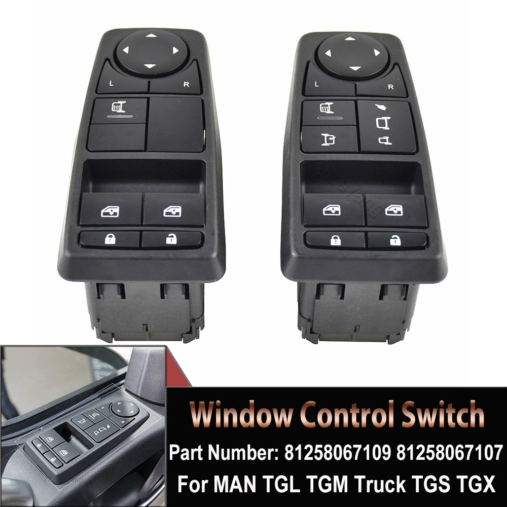81258067107 81258067109 Front Door Electric Window Switch For Man TGS TGX TGL TGM SWITCH DRIVER SIDE 81258067094 81258067082