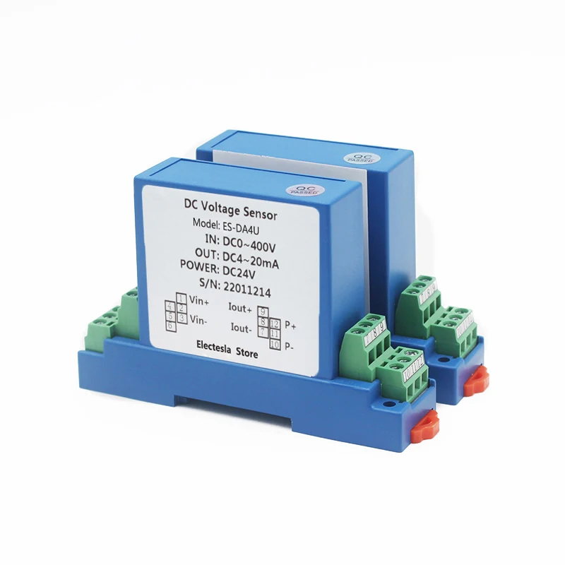 AC DC Voltage Transmitter Transducer 4-20mA 0-5V 0-10V Output DC 5-1000V Input Voltage Sensor 24V Power Supply