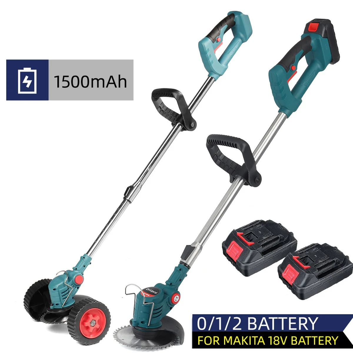 Электрическая Газонокосилка Drillpro, Беспроводная газонокосилка 900 Вт 21 в, триммер для травы с регулируемой длиной, садовые инструменты для Makita, батарея 18 в