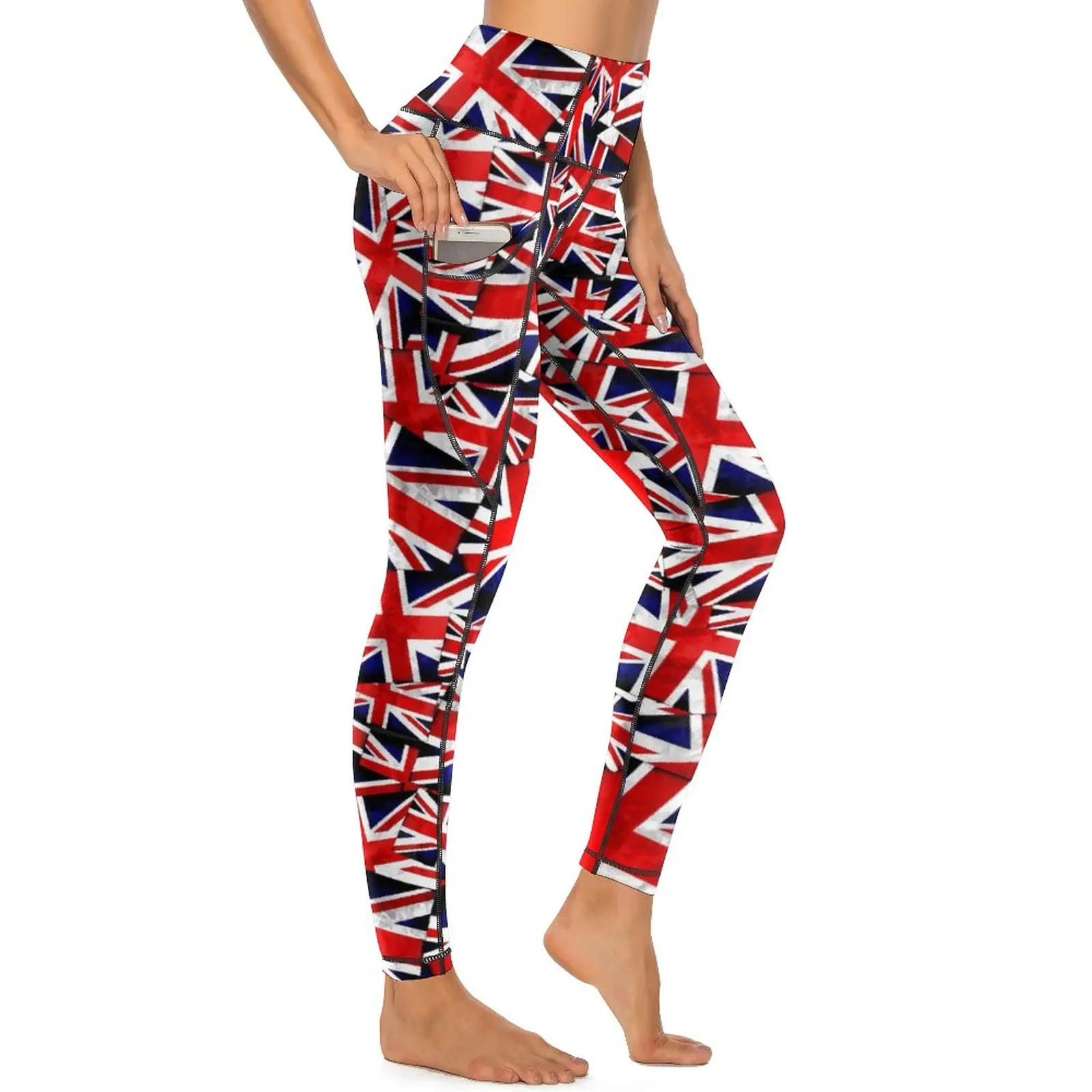 

UK Flags Yoga Pants Sexy British England Graphic Leggings Push Up Workout Leggins Lady Cute Quick-Dry Sports Tights