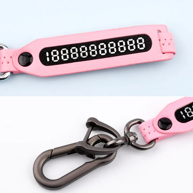 Anti loss phone number woven leather key chain 360 degree rotary horseshoe metal key chain for men and women car key chain acces