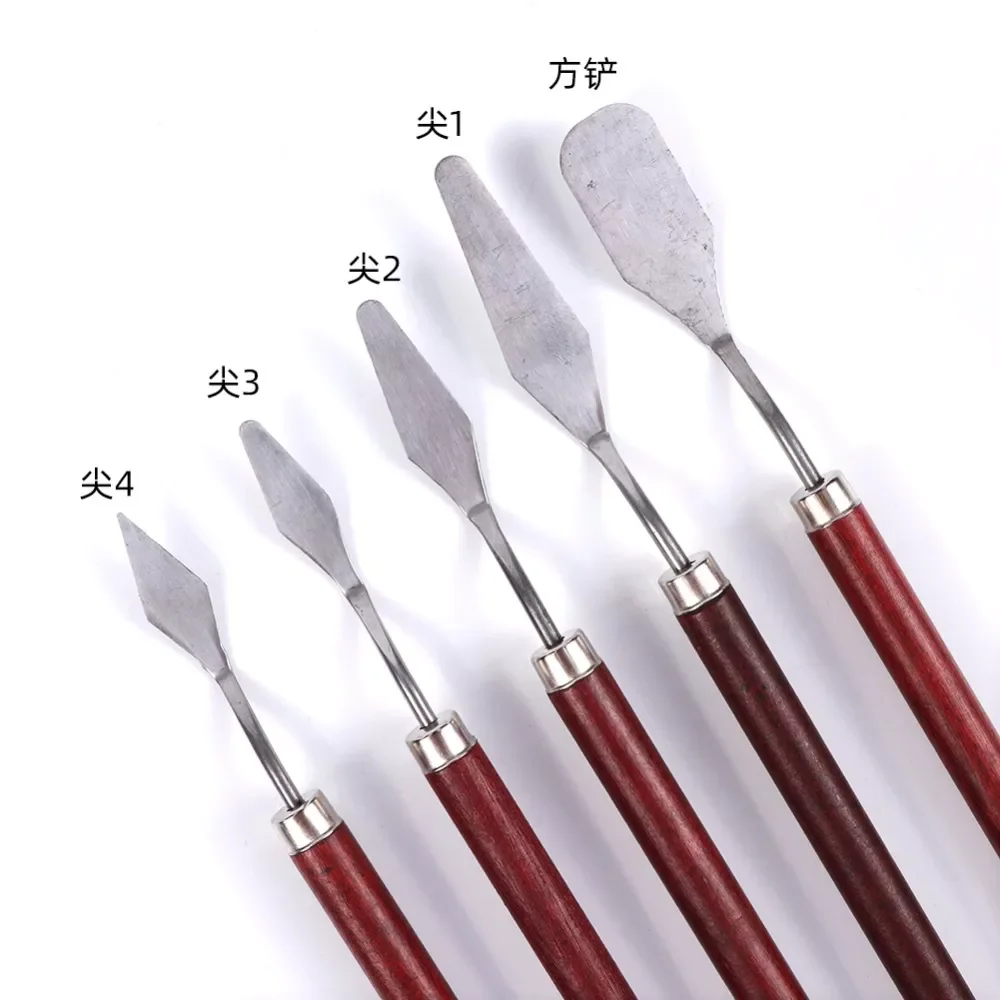 

5Pcs/set Stainless Steel Spatula Kit Palette Gouache Supplies for Oil Painting Knife Fine Arts Painting Tool Set Flexible Blades