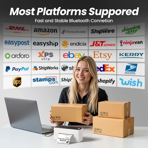 Phomemo 241 Bluetooth Принтер транспортных этикеток Беспроводной термопринтер этикеток 25 мм-118 мм Совместимость со штрих-кодом Различная вилка для страны