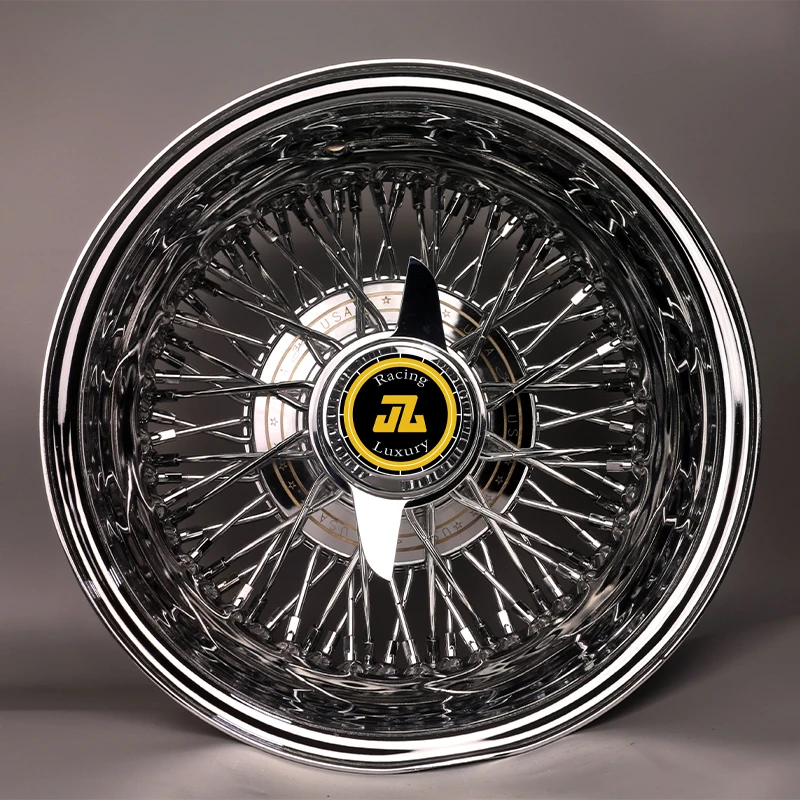 Фото Lowrider All Gold Wire Spoke Wheels Диски для Rolls Cadillac Thunderbird Chevrolet Royce №3