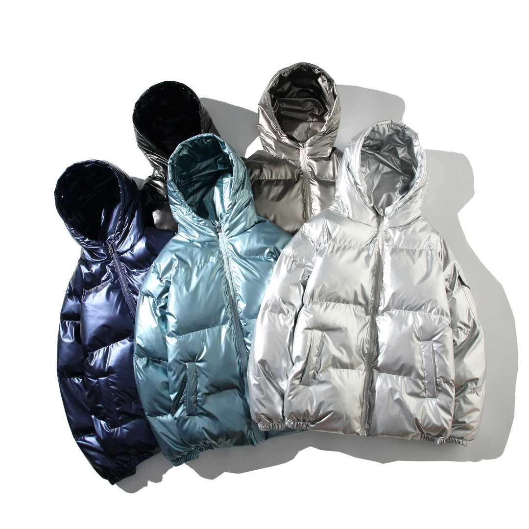 Winter Solid Color Parka Men Thick Hooded Jacket 2023  New Warm Harajuku Coat Male Casual Zipper Jackets Windproof Outwear