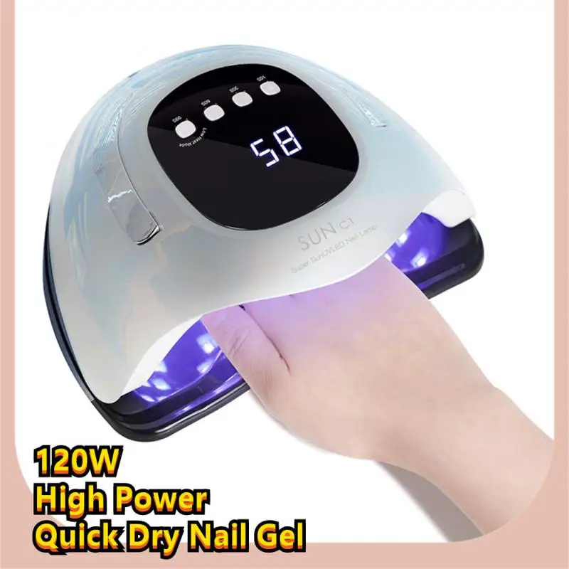 

120W High Power Nail Lamp Manicure Device Smart Sensor Phototherapy Lamp 63 Lamp Beads Quick-drying Nail Dryer Portable LED Lamp