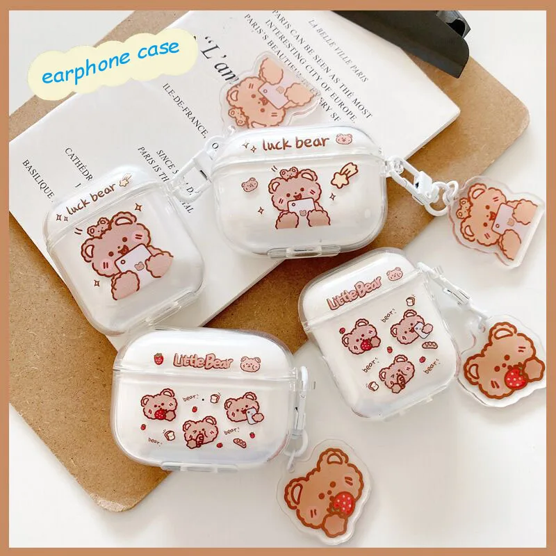 

Cartton Cute Bear Silicone Soft Earphone Cover for Apple Airpods Pro 3 Case for Airpods 3 3rd Generation Air Pod 2 1 Case