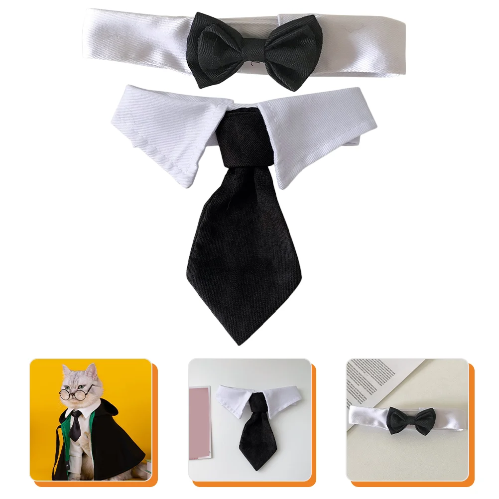 

2Pcs Neck Ties Cat Ties Collar Grooming Accessories Party Favors