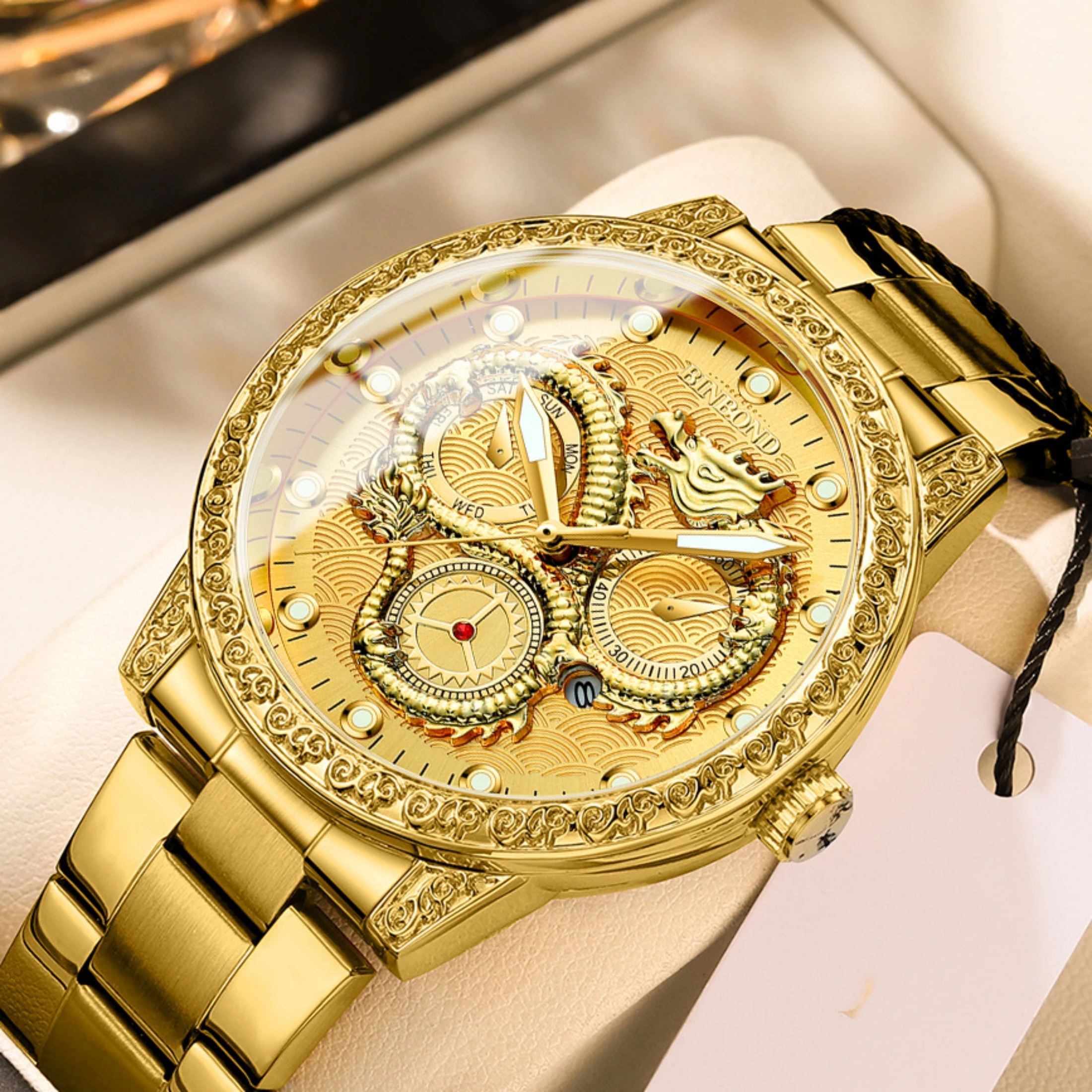 Часы наручные мужские Кварцевые водонепроницаемые из нержавеющей стали 3030