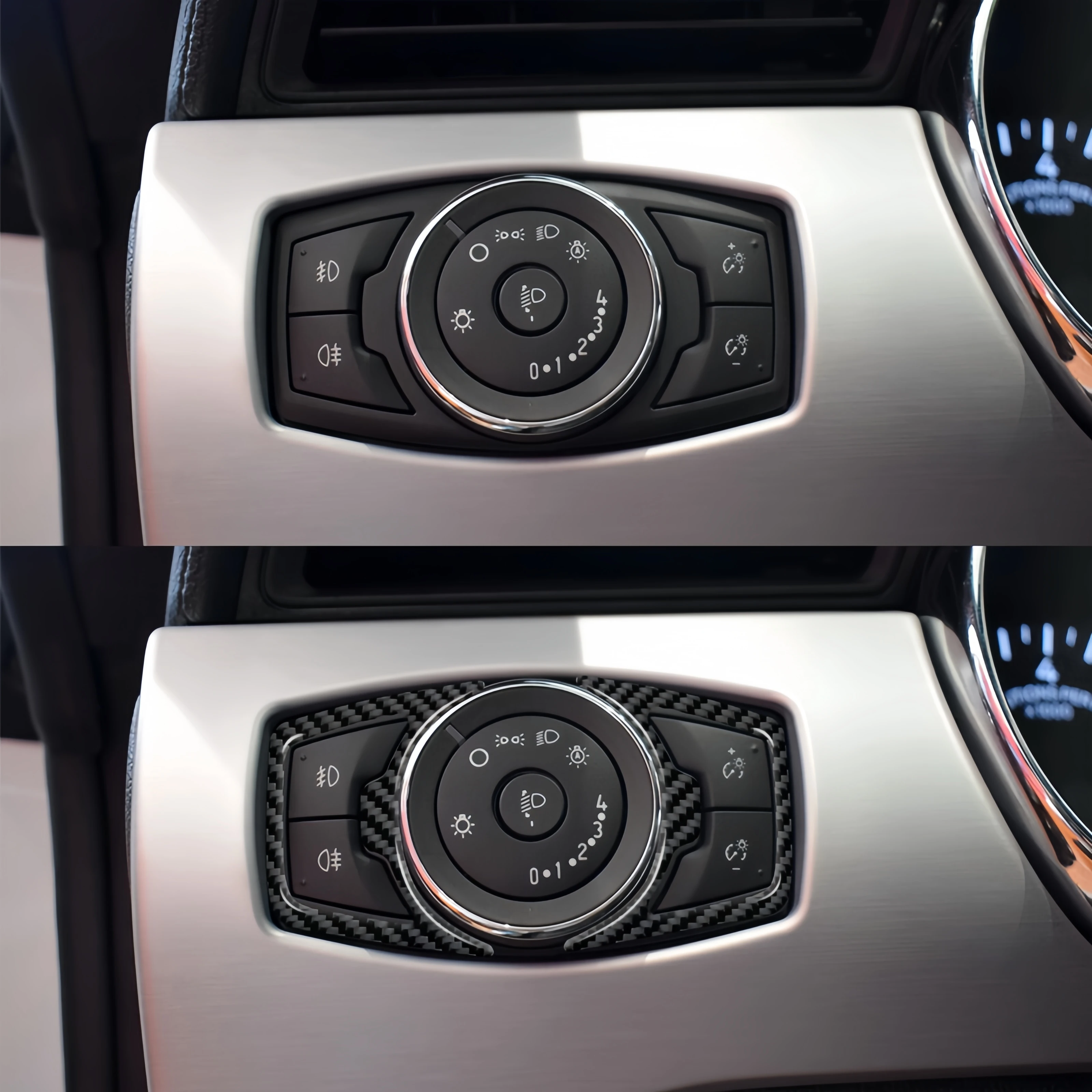 Для Ford Mustang 2015-2020 карбоновое волокно кнопка переключения автомобильной фары