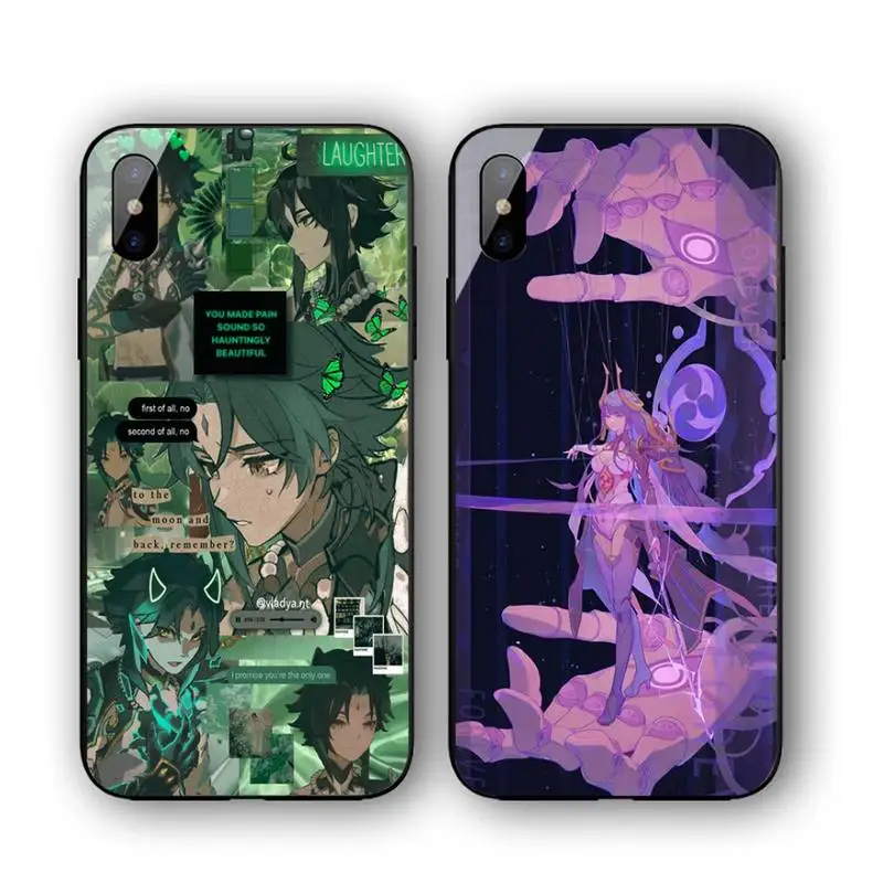 

Genshin Impact Phone Case For Iphone 11 12 13 14 Pro Max 7 8 Plus X Xr Xs Max Se2020 Tempered Glass Cove