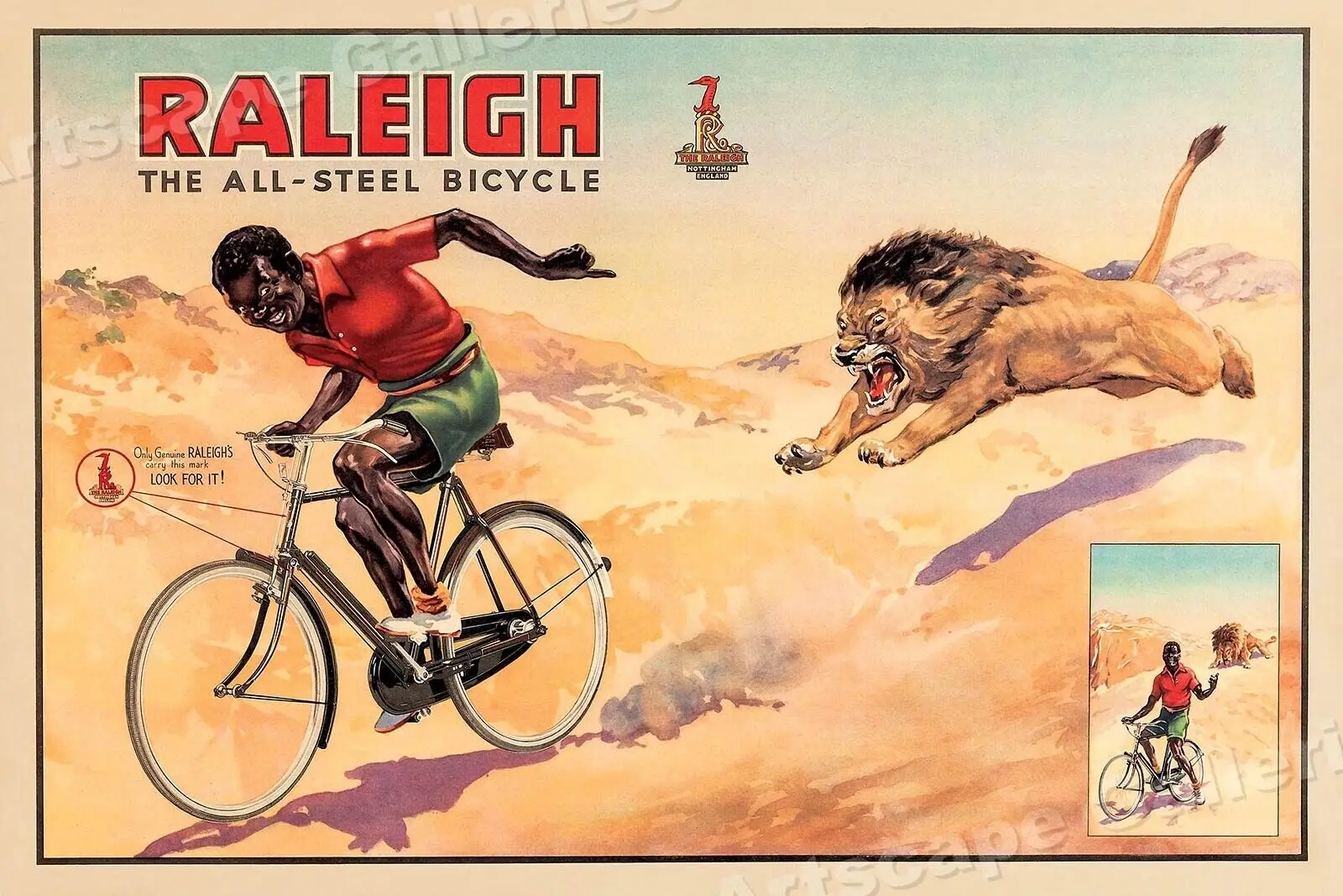 1940s Vintage Style Unusual Cycling Silk Poster Wall Stickers Home Decor Painting