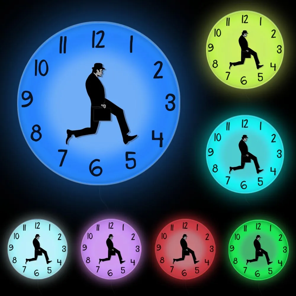 british comedy inspired ministry of silly walk wall clock comedian home decor novelty wall watch funny walking silent mute clock free global shipping