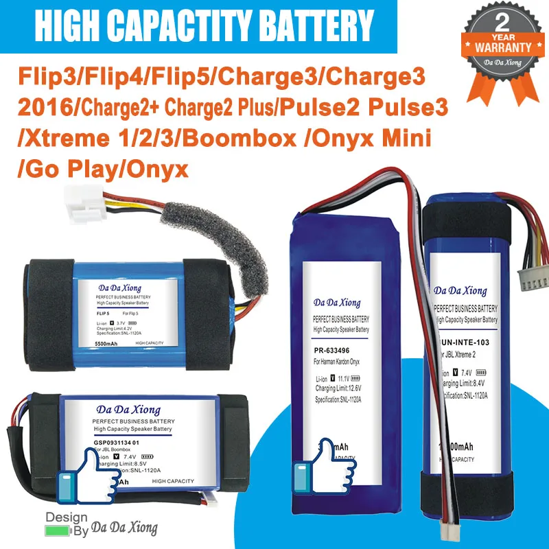

2023 High Capacity Battery For JBL Charge Flip Pulse Xtreme 1 2 3 4 5 Harman Kardon Go Play Onyx Mini Xtreme1 Speaker Bateria