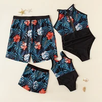 summer family matching swimwear flower mother daughter bikini swimsuits beach mommy and me clothes father son swimming shorts