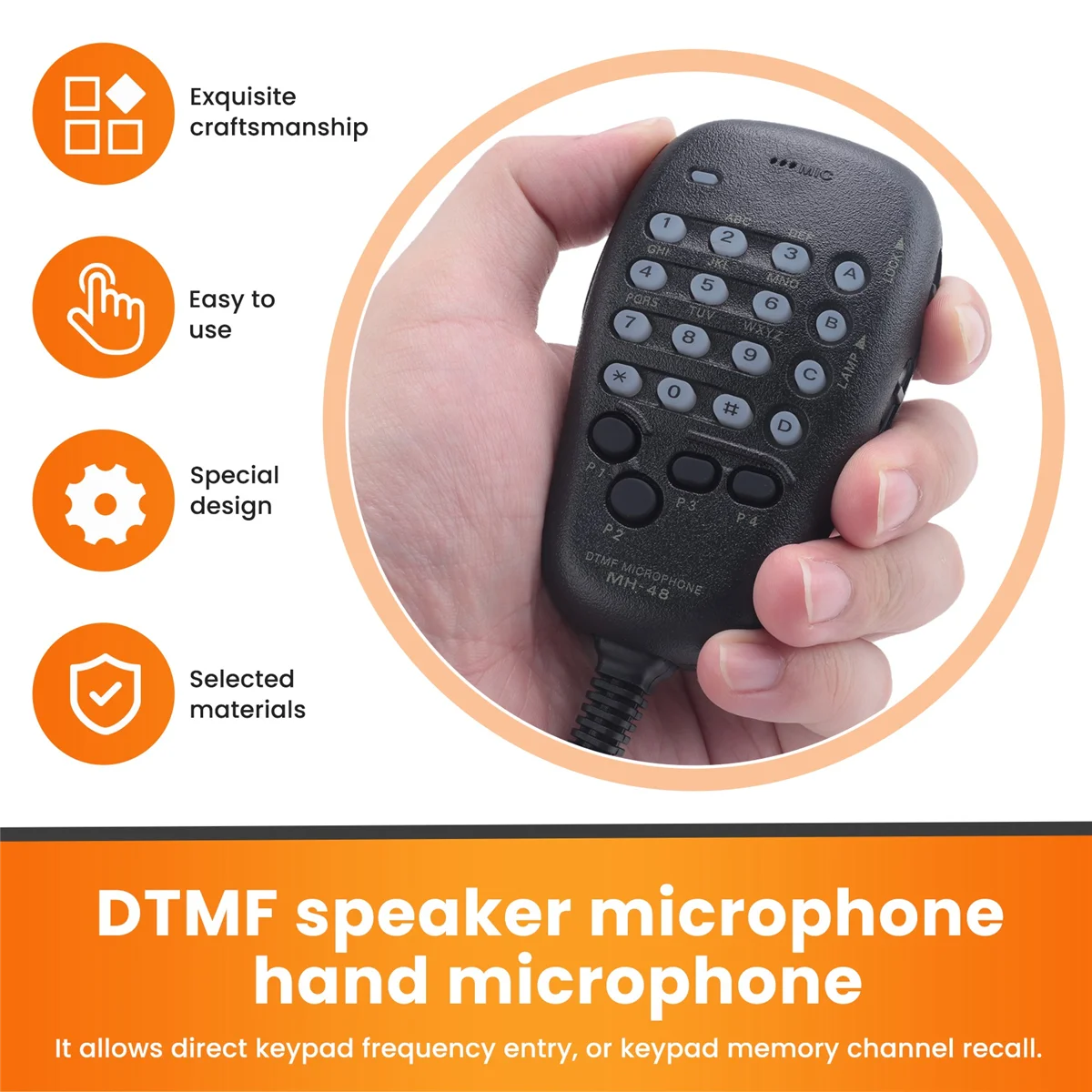Динамик для YAESU MH-48 MH-48A6J DTMF Динамик-микрофон FT-8800R FT-8900R FT-7900R FT-1807 FT-7800R FT-2900R FT-1900R FT-15