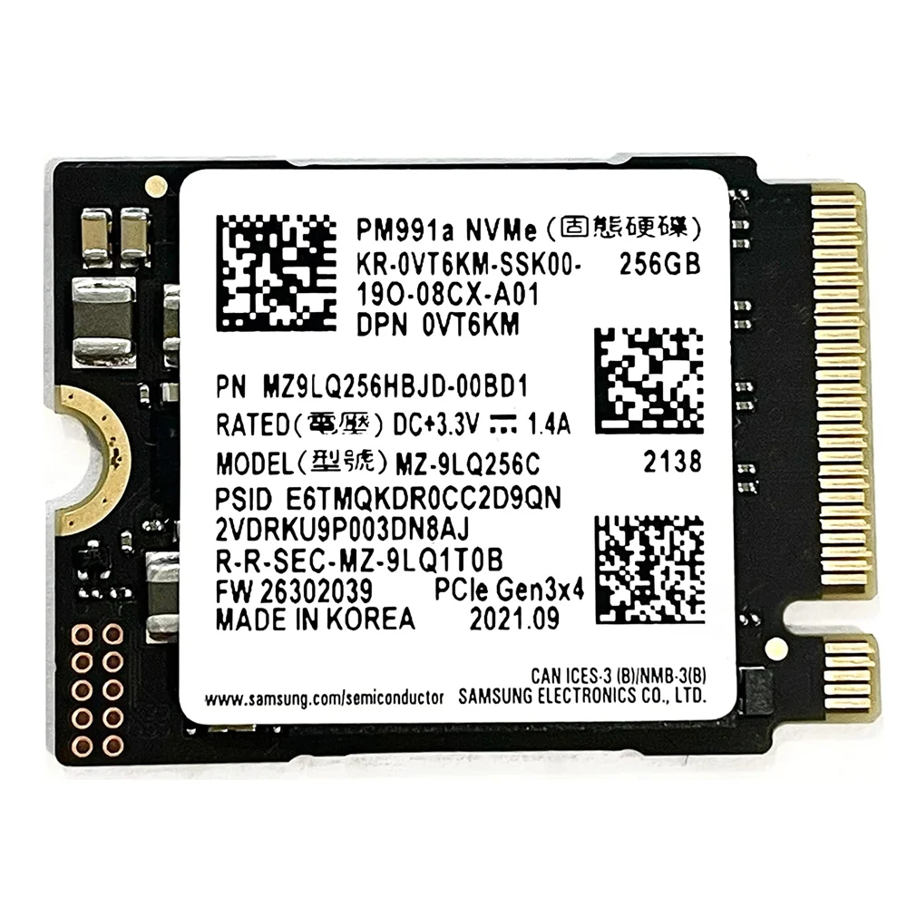 SAMSUNG PM991a 1 ТБ M.2 2230 30 мм NVMe PCIe Gen3 x4 TLC SSD для Xbox Surface Pro Steam Deck ROG Ally Dell HP Lenovo Laptop