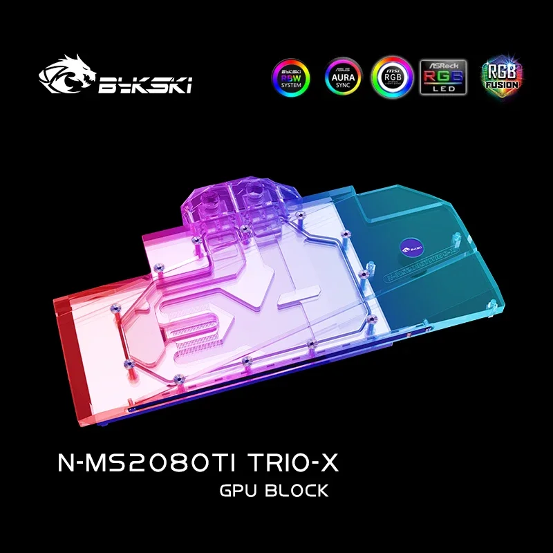 Bykski N-MS2080TI TRIO-X охладитель воды для видеокарты блока графического процессора MSI