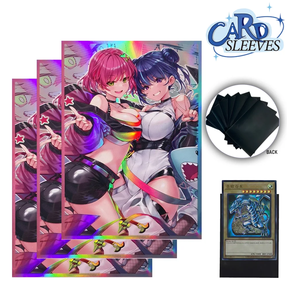 50 шт. фольга 63 × 90 мм рукава для карт японского аниме защита торговых совместимая