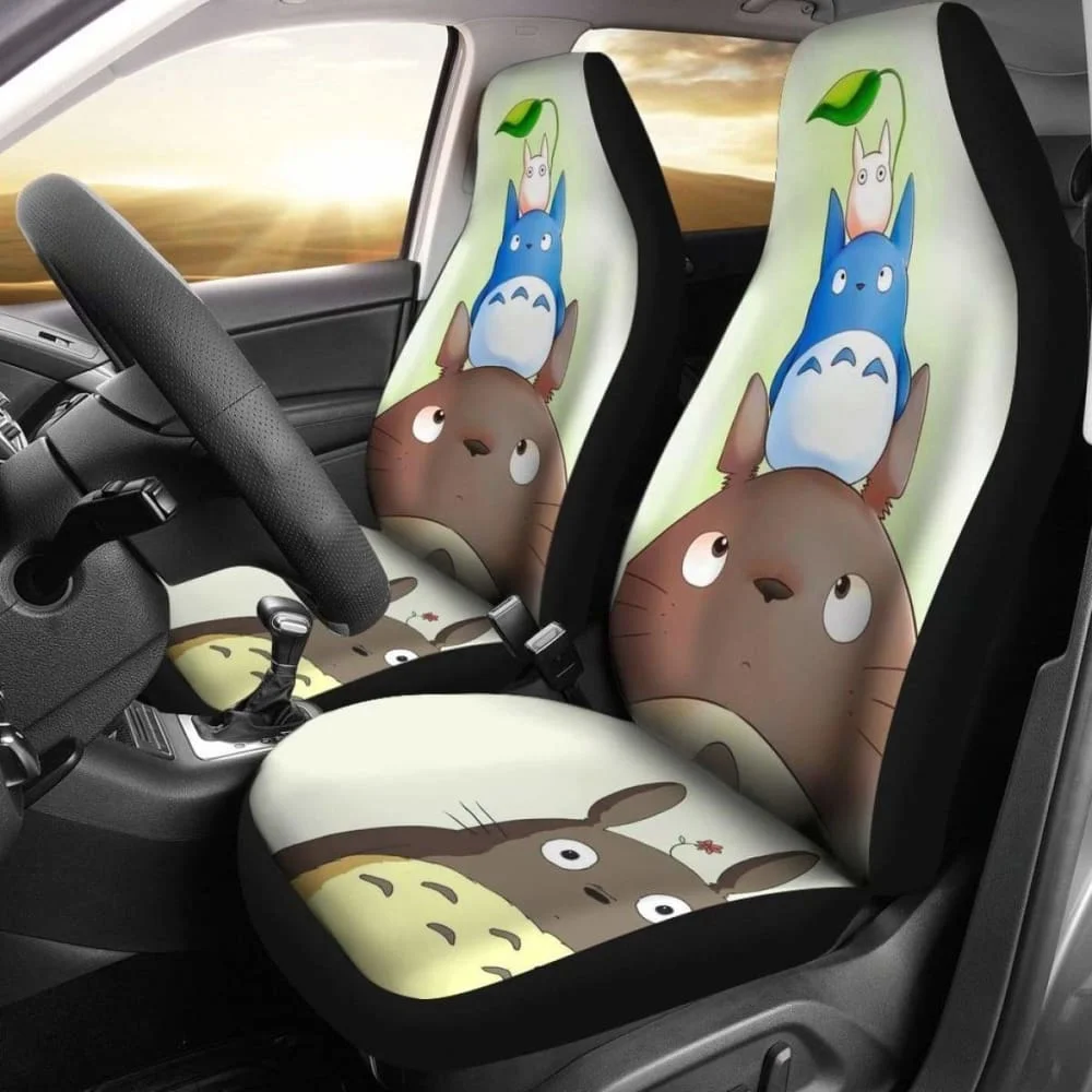 

My Neighbor Totoro With Leaf Cute Car Seat Covers 3,Pack of 2 Universal Front Seat Protective Cover