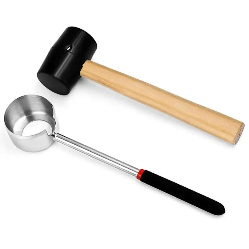 

Coconut Opener Tool Set Easy To Use Stainless Steel Coconut Opening Tool Rubber Hammer And Hole Maker For Coconuts Kitchen Items