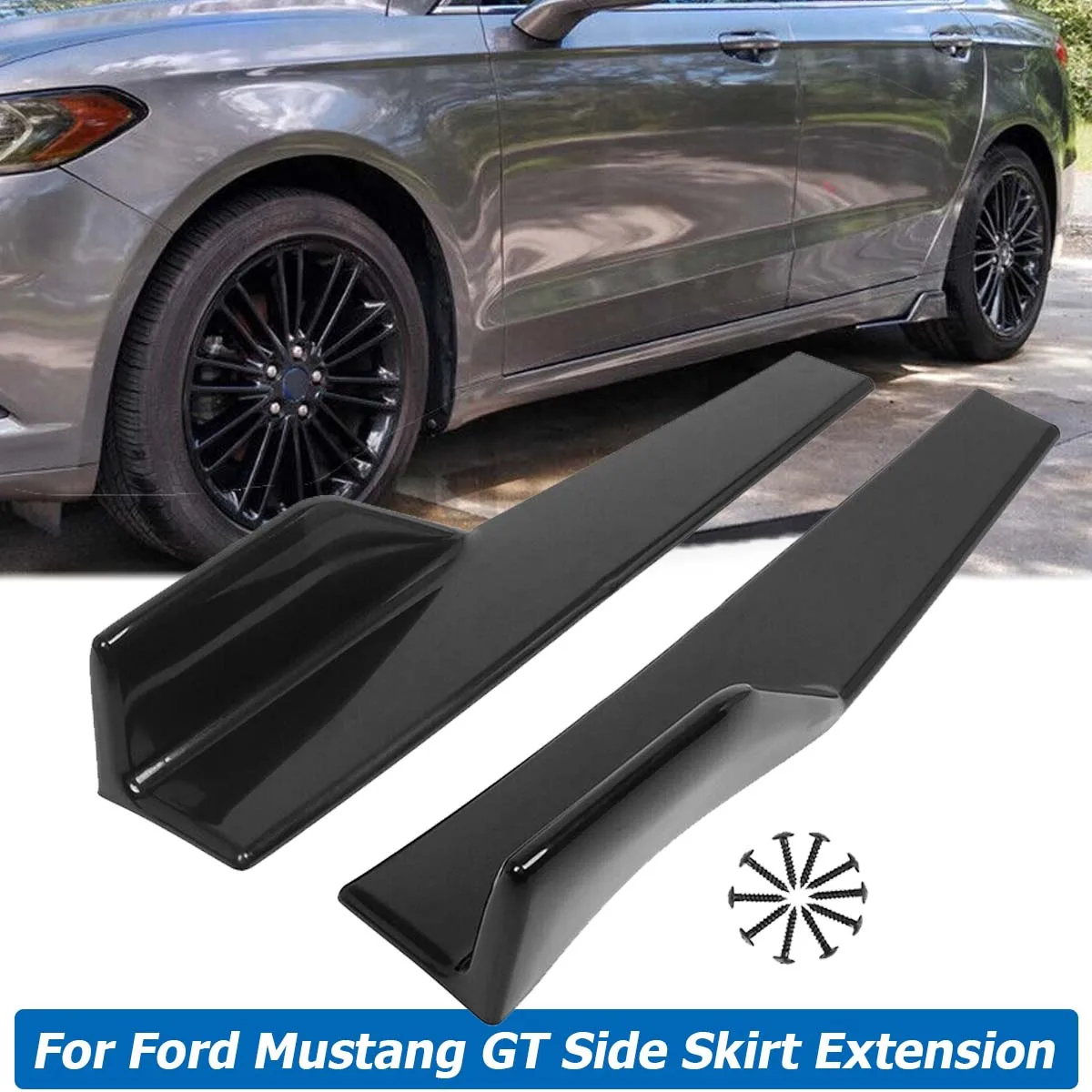 

45cm Universal Side Skirt Winglet Extension Body Kit For Ford Mustang GT500 2015 2016 2017 2018 2019 2020 2021 Car Accessories