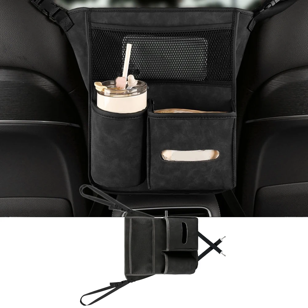 

Car Large Capacity Storage Pocket Seat Slot Mesh Handbag Holder Seat Back Storage Bag Mesh Bag with Tissue Box Drink Holder