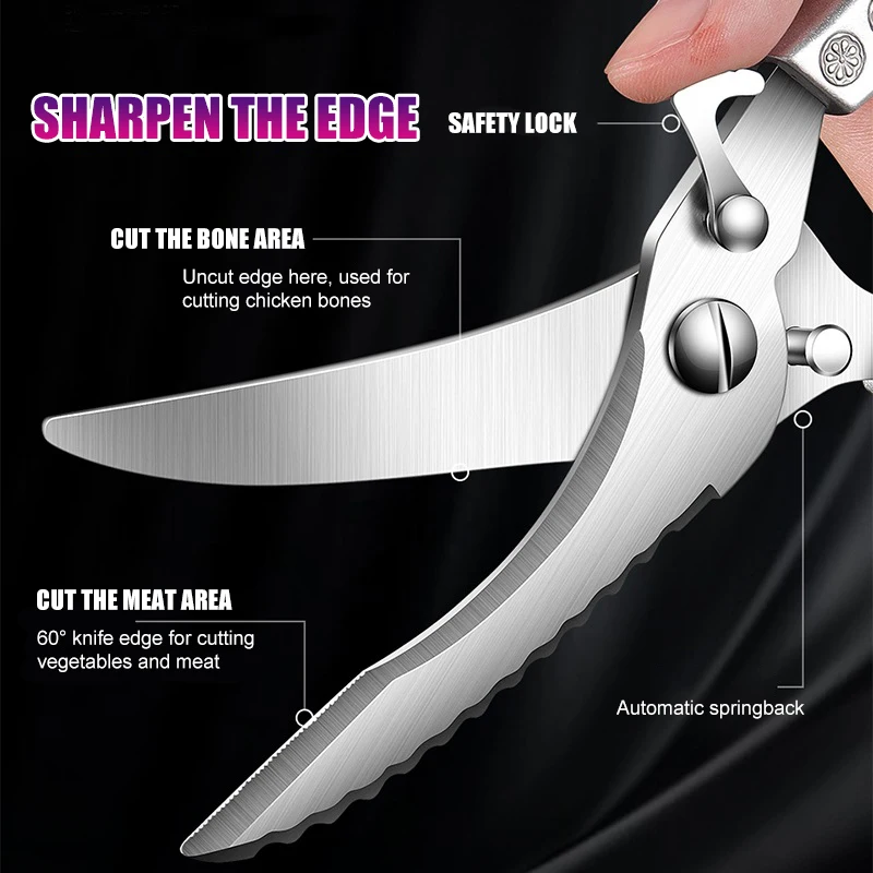 Купить: Многофункциональные кухонные ножницы из нержавеющей стали, нож .