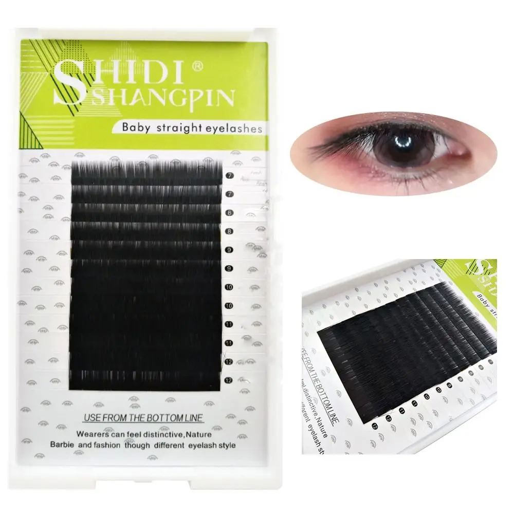 

Handmade Mix 7~12mm Length 0.07 Thickness Eyelash Extension Matte Black Silk Protein Baby Straight Individual Lashes