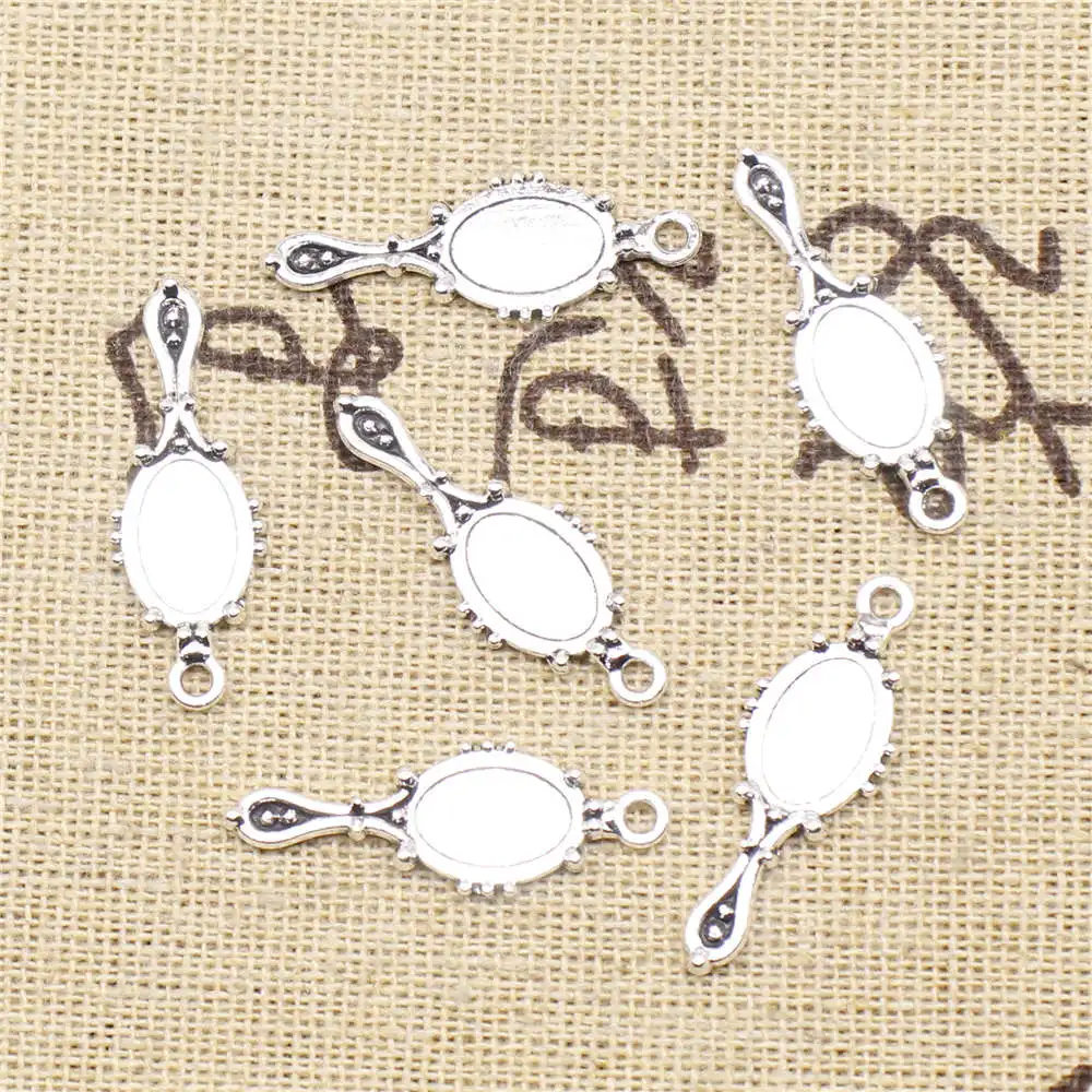 

Зеркальные Подвески для изготовления ювелирных изделий, Женские Подвески, аксессуары 10X27 мм, античное серебро, 30 шт.