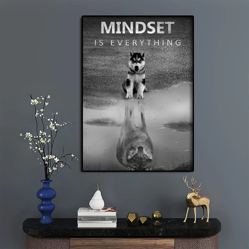 

Modern Motivational Wall Art Decor For Bedroom Canvas Poster Mindset Is Everything Inspirational Paintings For Office Decoration