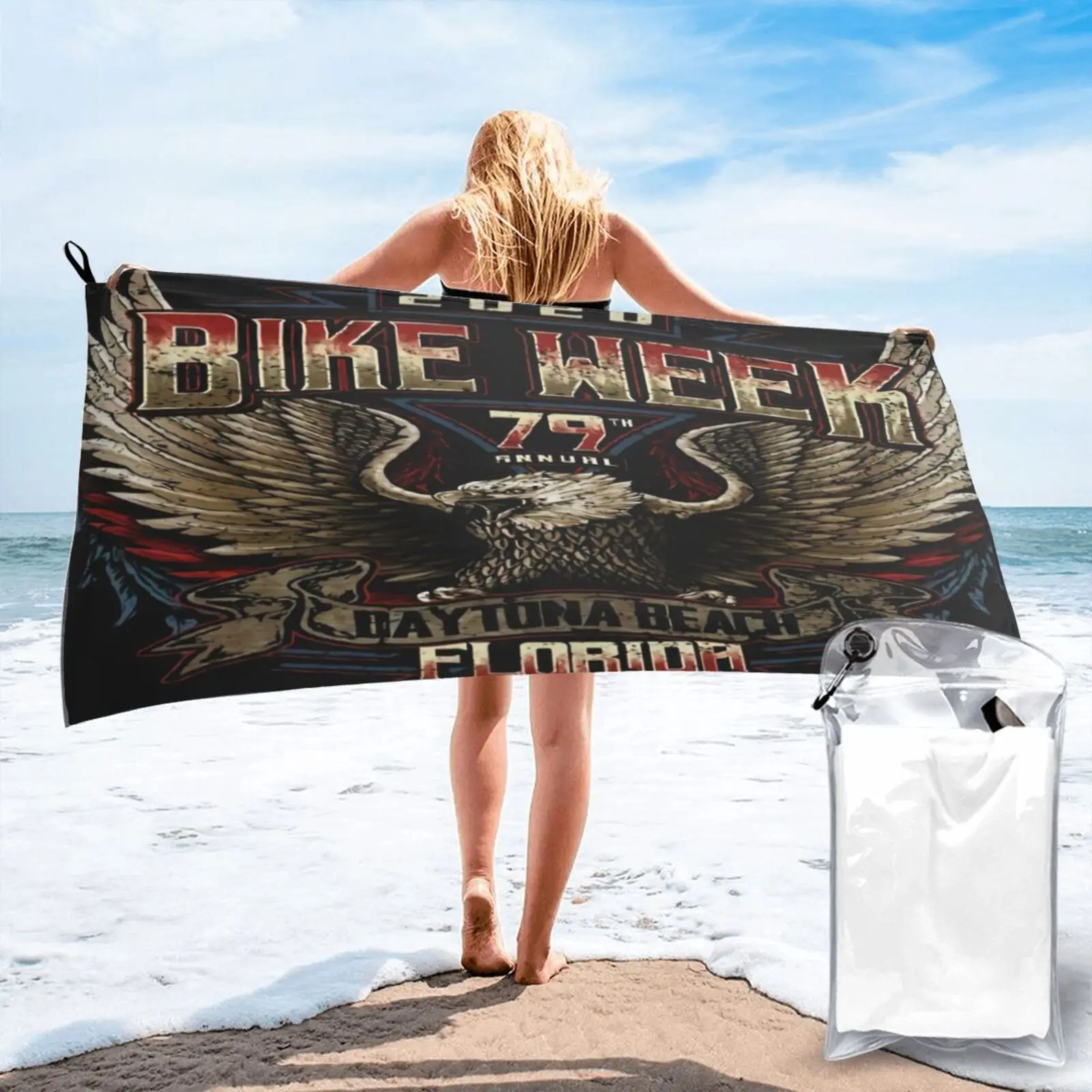 

Пляжное полотенце Daytona 2020 с велосипедной неделей, пляжное полотенце, полотенце для рук, Пляжное покрытие, полотенце из микрофибры, комплекты...