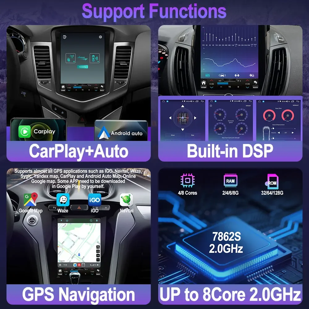 Фото 9.7-дюймовый мультимедийный проигрыватель для автомобиля на Android 14 для Hyundai Creta IX25 2015-2019, вертикальный экран в стиле Tesla, Carplay, Android Auto, навигация HU №3