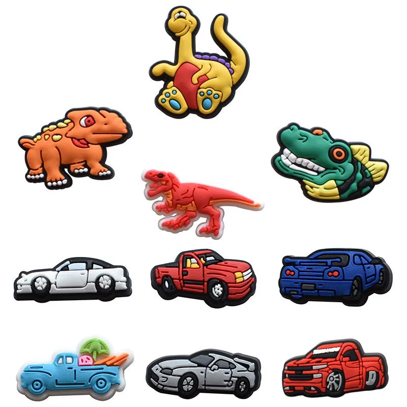 

1pcs Dinosaur Car Shoe Charms Decorations Fits for Crocs Boys Girls Kids Women Teens Christmas Gifts Birthday Party Favors Pins