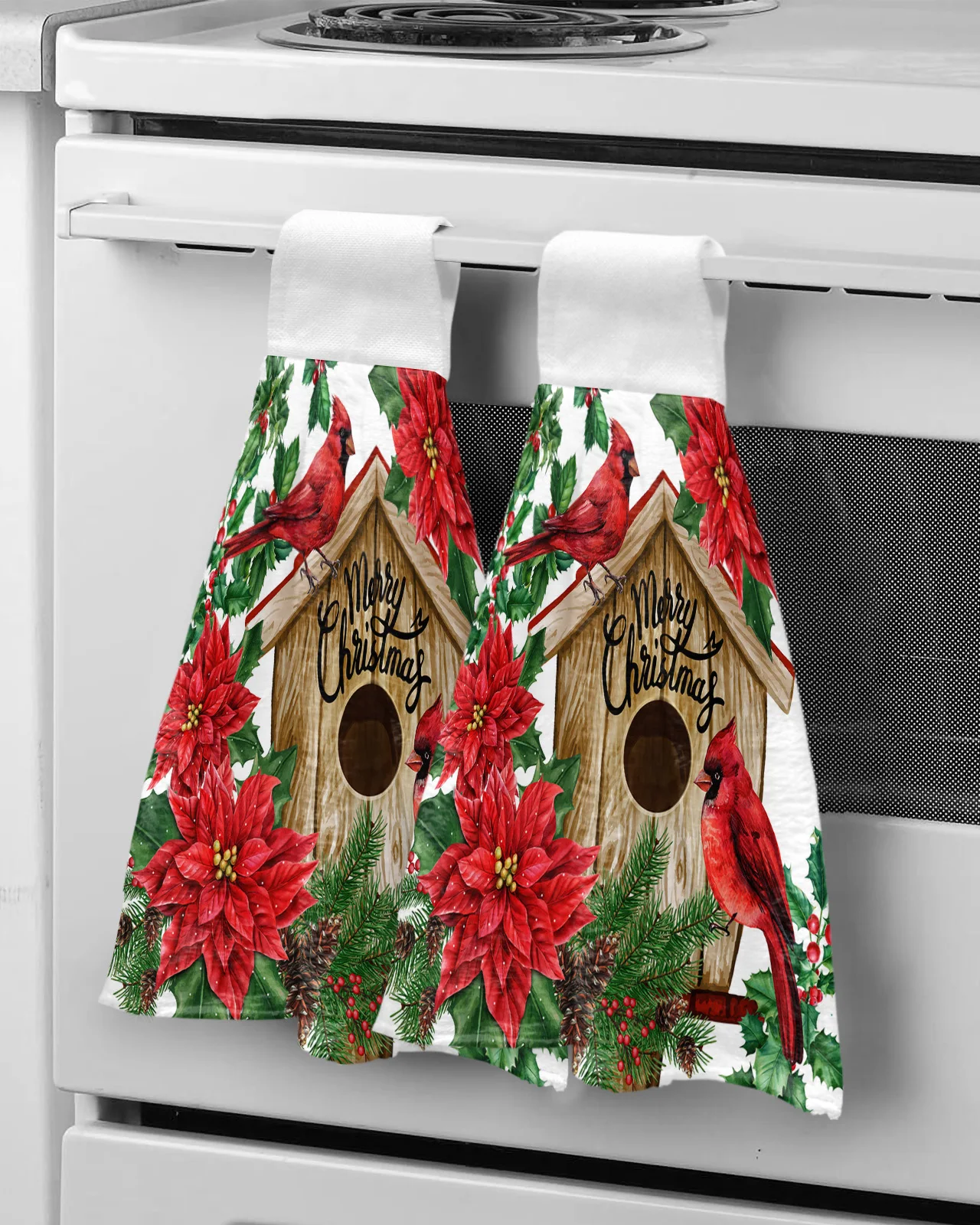 S Microfiber Hanging Cloth Quick Dry Cleaning Cloth Christmas Kitchen Towel