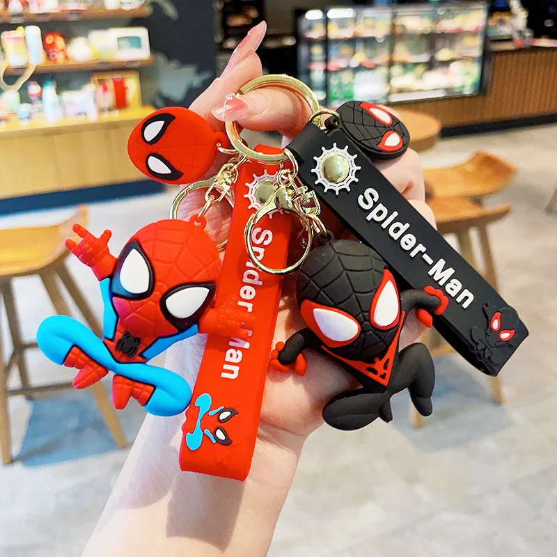 

Disney Cartoon Marvel Anime Spider Man Pendant Keychains Car Key Chain Key Ring Phone Bag Hanging Jewelry Kids Gifts