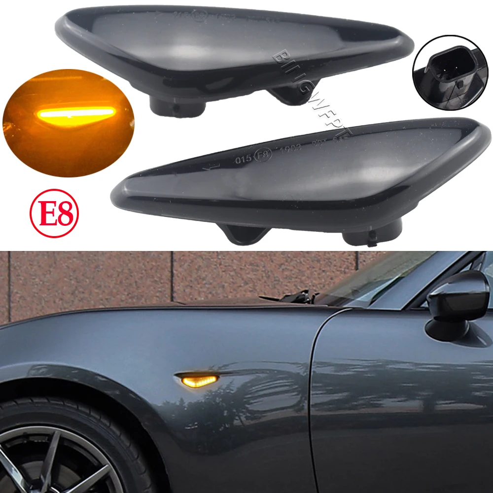 

High quality LED Dynamic Car Turn Signal Lights For Mazda 5 CW 6 GH MX-5 ND RX-8 Side Marker Lights For Fiat 124 Spider Abarth