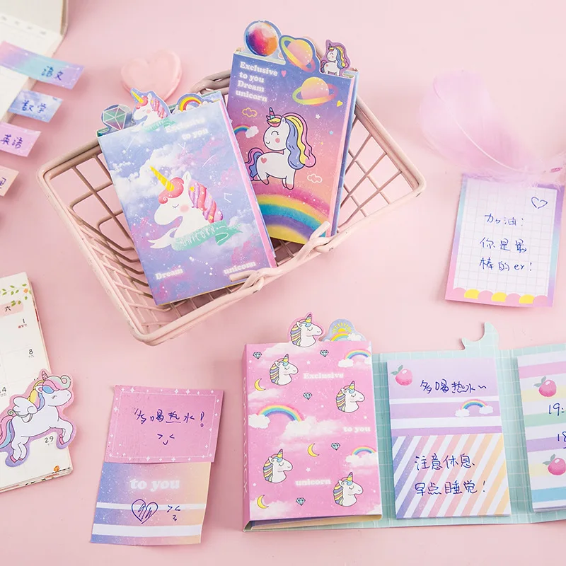 

New Dreamy Unicorn N Times Stickers Cute Student Convenience Stickers Hand Account Stickers Sticky Notes Memo Pad