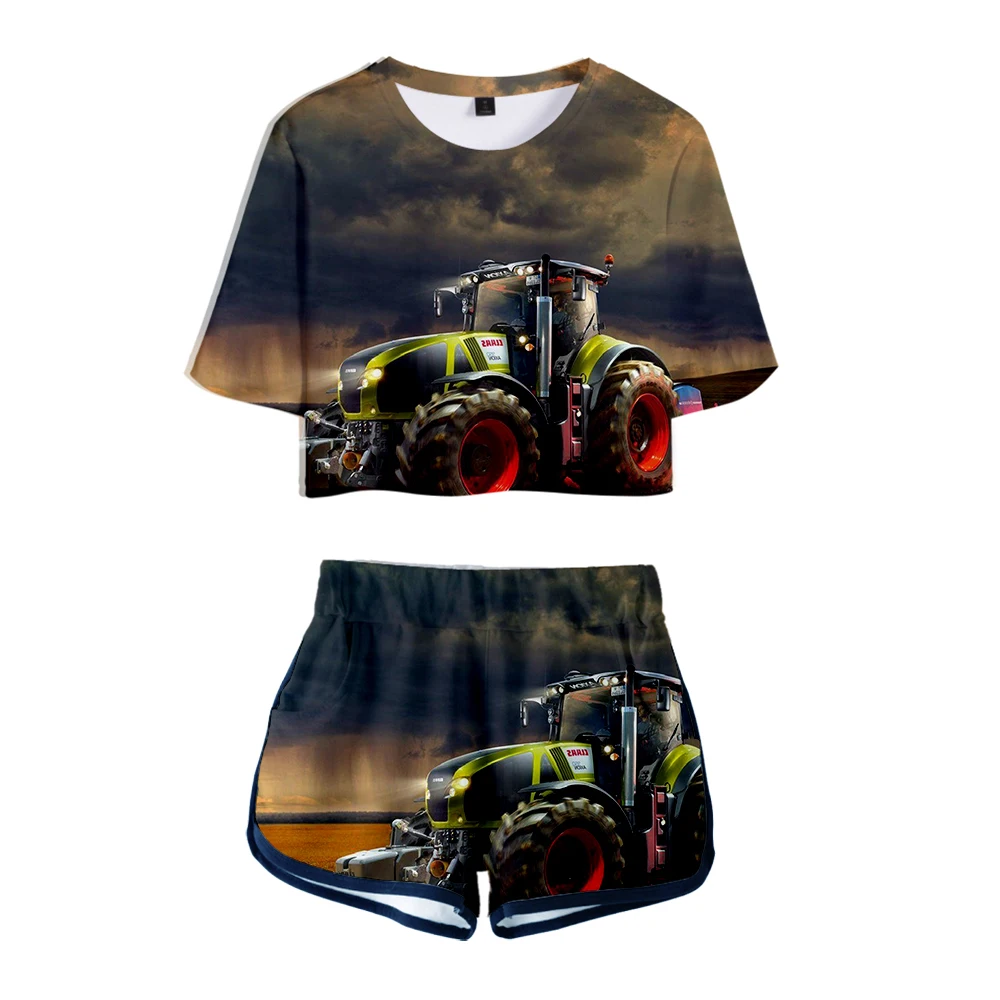 Комплект из двух предметов в стиле хип-хоп с 3D принтом автомобиля и удобной