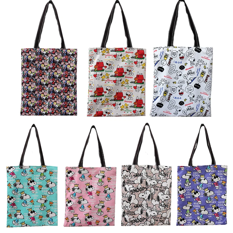 

Сумка на плечо с мультяшным аниме, красивая Холщовая Сумка с эффектом снупа, вместительная Повседневная сумка для хранения, подарки