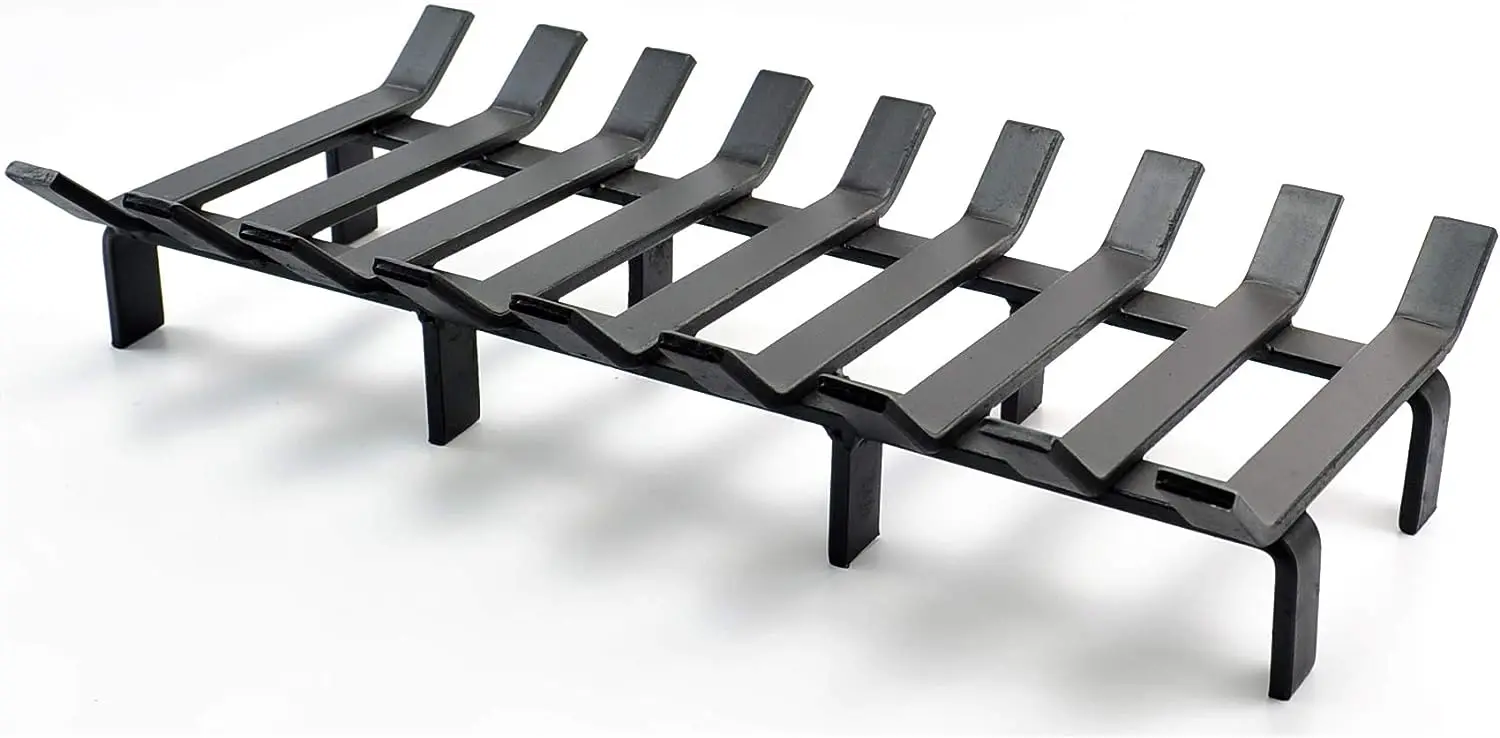 

Log Grate - Heavy Duty Solid Steel Grate for Wood Stove & Fireplace Firewood Holder, 20 INCH, 20 x 10 x 4 Inch Matt Black
