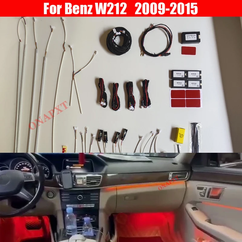 

16 Colors Set For Benz E-Class W212 2009-2015 Steering Wheel Control Decorative Ambient Light LED Atmosphere Lamp Strip