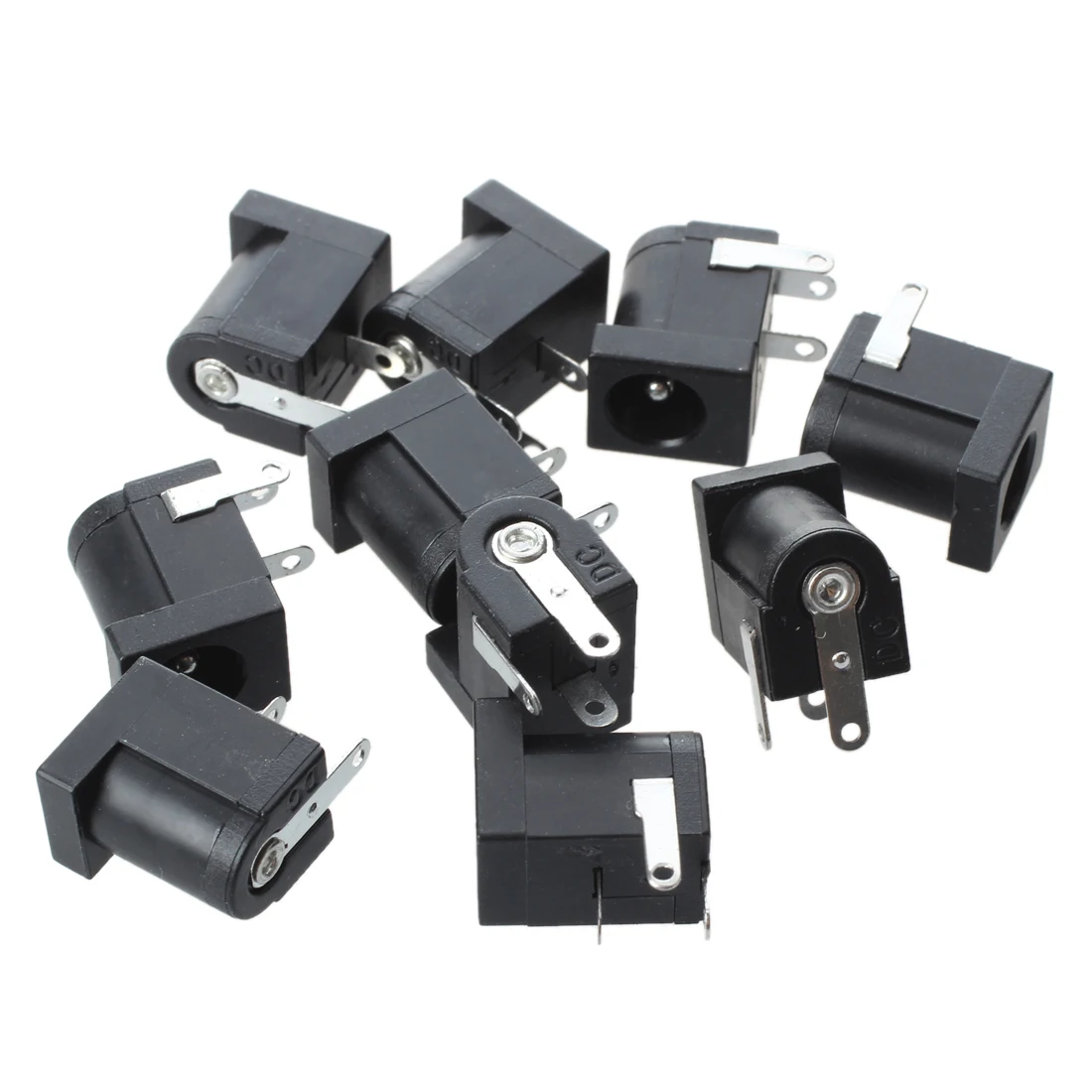 10 шт. разъем питания постоянного тока 2 1 мм монтаж печатной платы цилиндрического